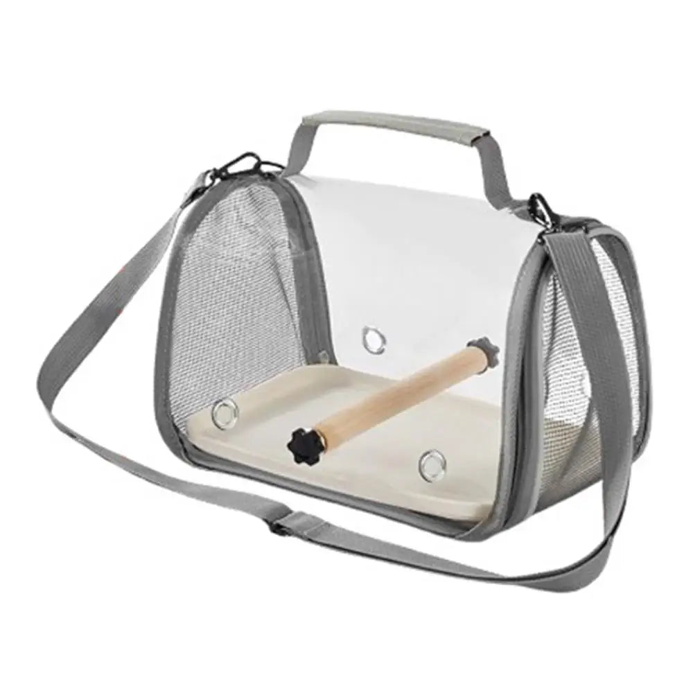Breathable Foldable Parrot Carrier Bag With Stand And Tray Travel Bag Clear Bird Parrot Transport Cage Outdoor Bird Carrier