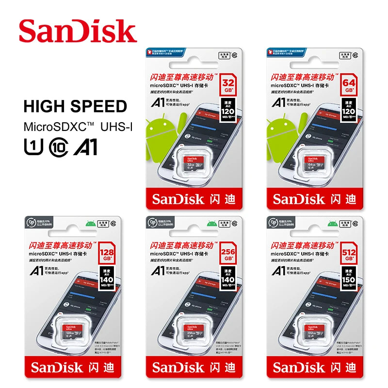 Ultra microsd 128GB 32GB 64GB 256GB 512GB A1 Micro SD Card SD TF Flash Card Memory Card Class 10 for Phone