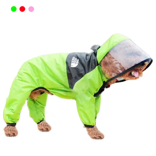 Pet Dog Raincoat Transparent Hooded Jumpsuit Dogs Waterproof Coat Water Resistant Clothes Dogs Cats Pet Jacket for Rainy Day