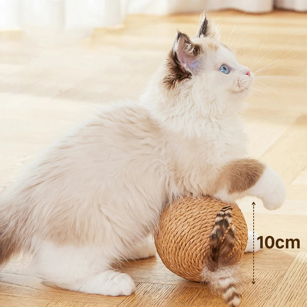 10CM Interactive Sisal Cat Scratching Ball Toy For Kitten Grinding Paws Toys Cats Scratcher Wear-resistant Pet Furniture supplie