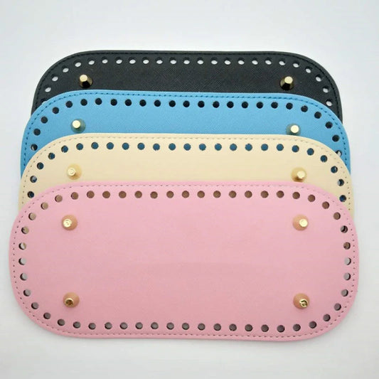 22x10cm PU Leather Bag Base with Holes for Crochet DIY