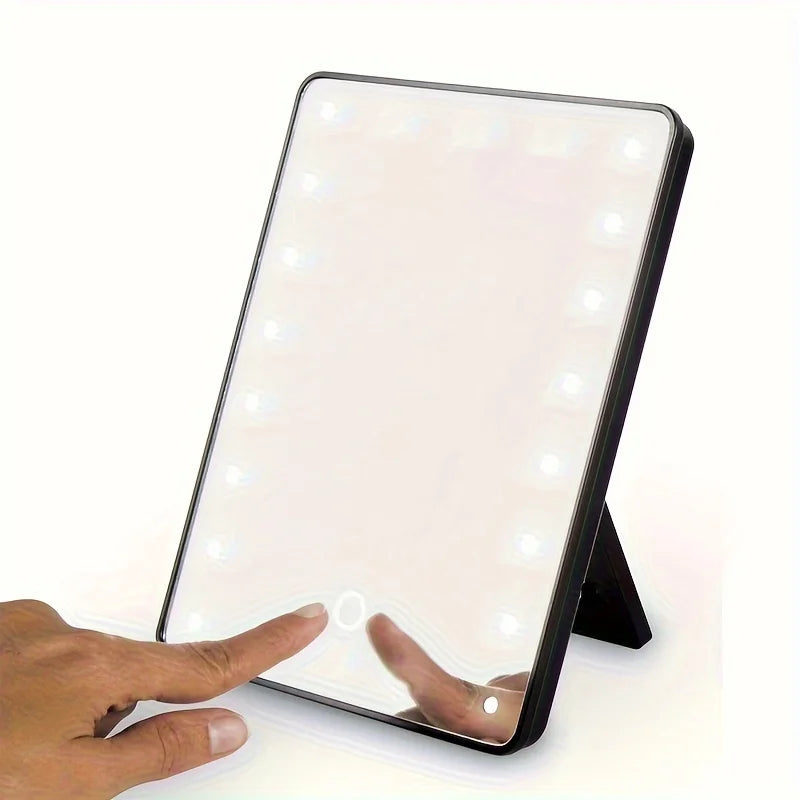 Makeup Mirror With 16 LEDs Touch Dimmer USB Battery Operated Portable Cosmetic Mirror For Tabletop Bathroom And Travel