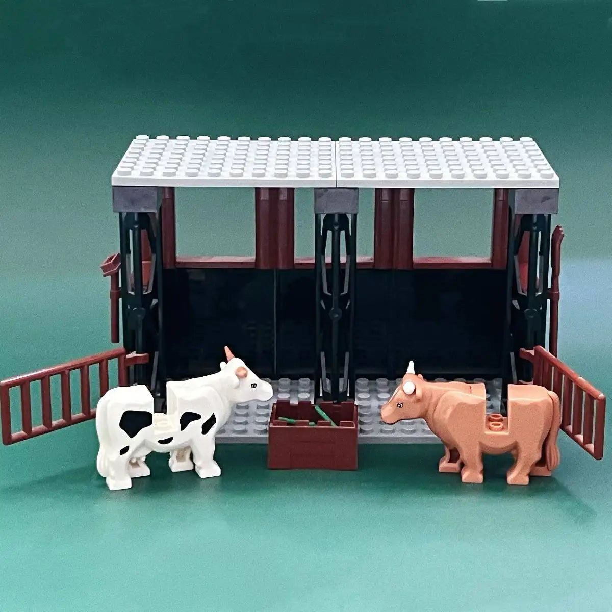 MOC Horse Stable Building Blocks Set City Farm Cowshed Construction Toy for Kids Creative Play Birthday and Christmas Gift