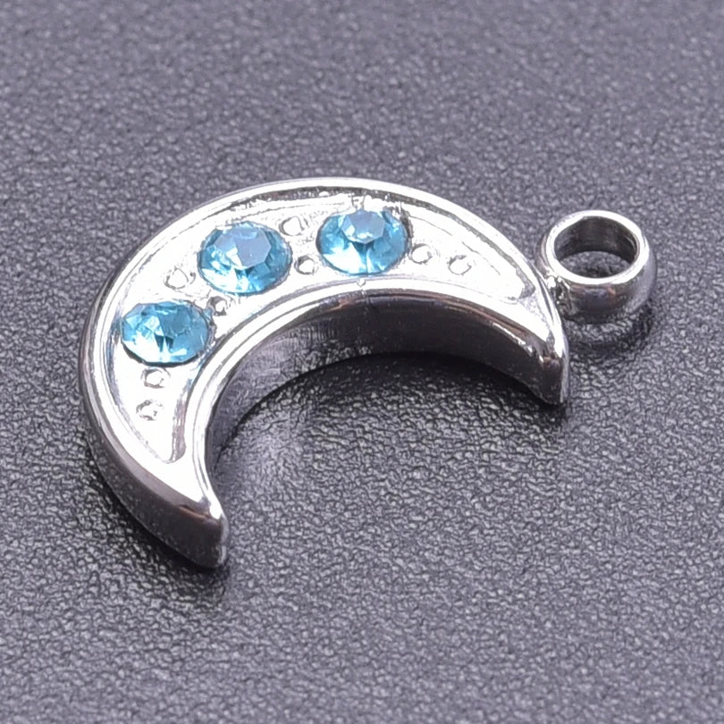 5pcs/Lot No Fade Moon Charms For Jewelry Making Supplies Stainless Steel Pendants Diy Headwear Earring Breloque Acier Inoxydable