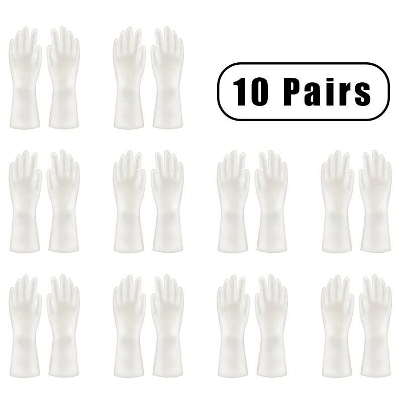 10 Pairs Waterproof PVC Cleaning Gloves for Household Tasks Durable Non-Slip Latex Material for Dishwashing Laundry and General Cleaning