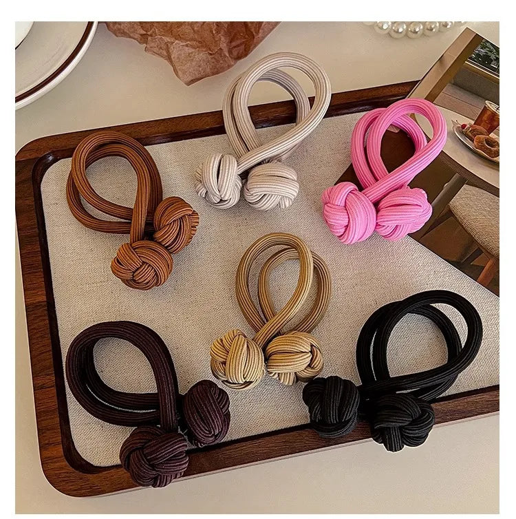 AISHG Hair Ties Rings Ponytail Ribbons Women Solid High Elastic Braided Rubber Band Scrunchies Fashion Girls Hair Accessories