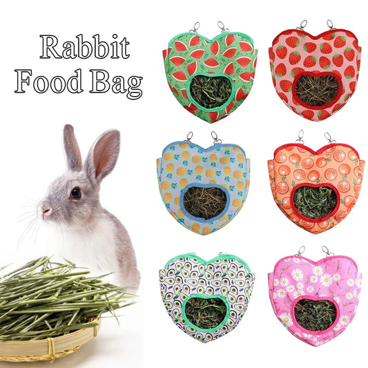 Bunny Hay Bag Guinea Pig Hay Bag Rabbit Feeder Bunny Feeders With 2 Metal Buckles Portable Hay Storage Bag For Small