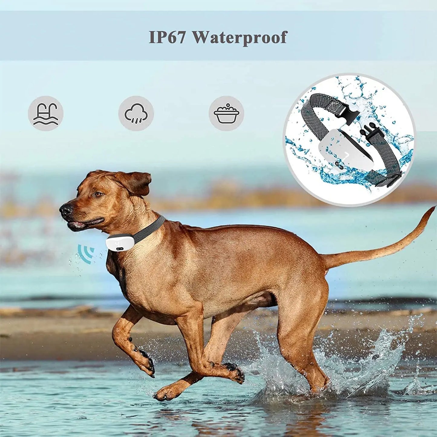 Anti bark dog collar Electric shock Vibration sound with LED for small large dogs no barking training collar dog accessories