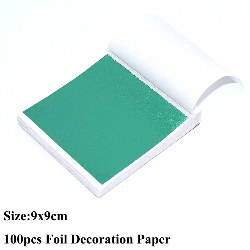 100pcs Imitation Gold Sliver Copper Foil Paper for DIY Crafts