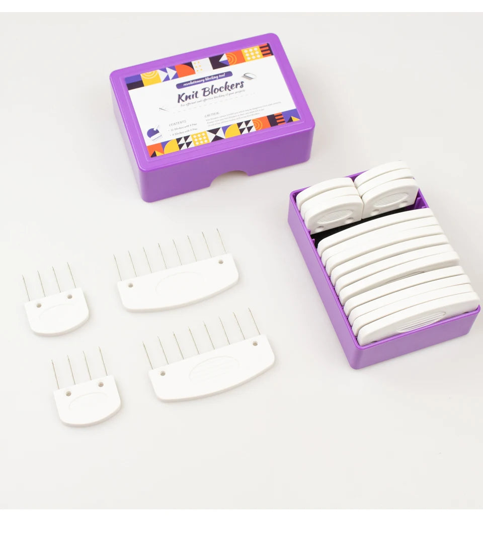 Knit Blockers Set 20 Pieces Stainless Steel Blocking Combs and Pins for Knitting and Crocheting Supplies