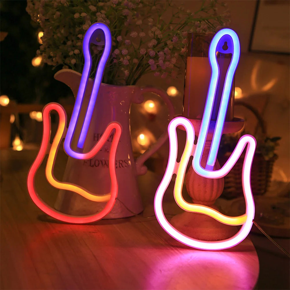 USB/Battery LED Neon Sign Lights Musical Note Wall Art Decor