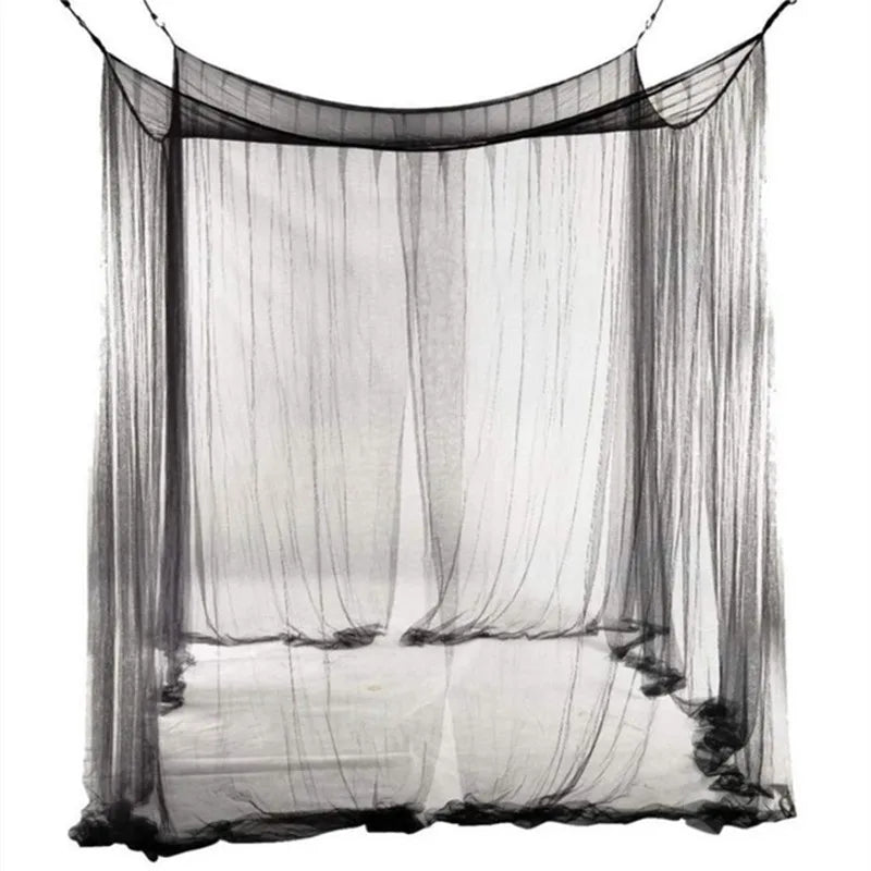 Mosquito Net Cotton Four-Door Canopy for King/Queen Bed
