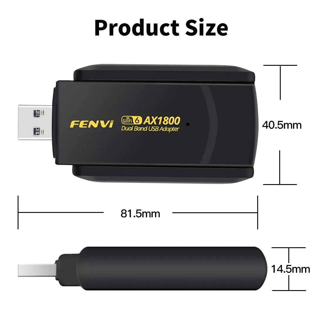 Adaptador USB WiFi 6 FENVI de 1800 Mbps, banda dual, 2,4 G/5 Ghz, receptor WiFi inalámbrico, USB 3.0, tarjeta de red para ordenador portátil con Windows 10/11