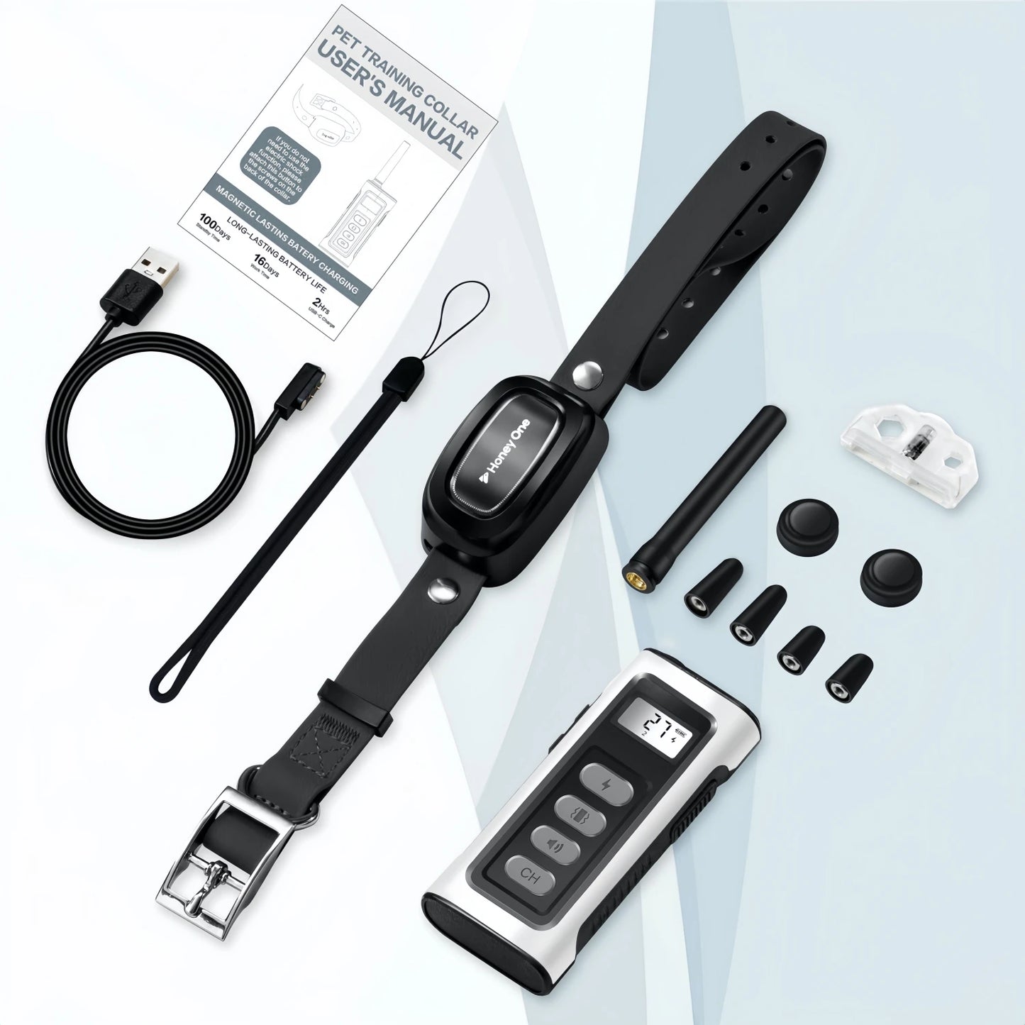 3500FTDigital Dog Training Collar Waterproof Rechargeable Remote Control Pet with LCD Display for All Size Shock Vibration Sound