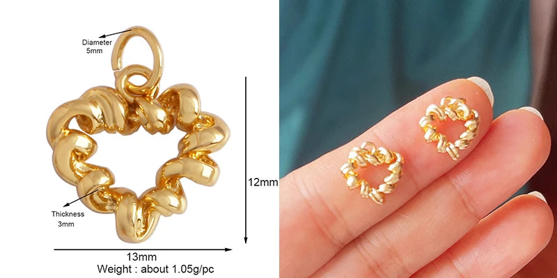 Classics Love Heart Star Zircon Focal Charm Pendant 18K Gold Plated Shell Pearl Jewelry