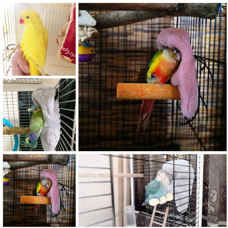 Winter Warm Bird Shawl Nest Corner Parrot Blanket Pet Small Animal Hanging Tent Cage Decoration For Parakeet Lovebird Cockatiel