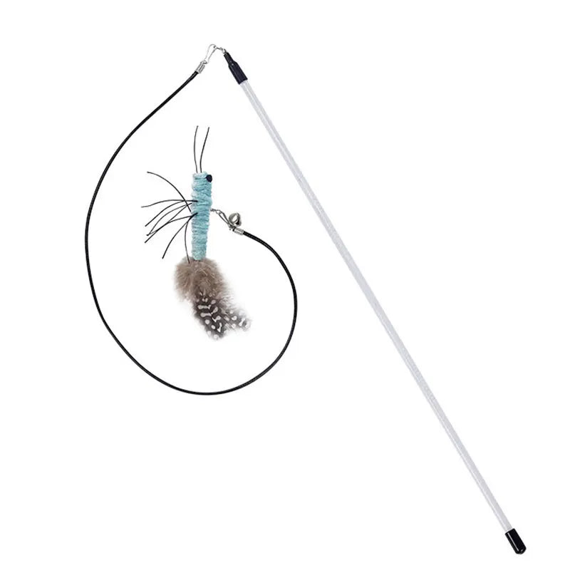 Dr.DC Teasing Cat Stick Head with or without Wire Stick Dragonfly Feather Cat Supplies Interactive Fun Pet Cat Toy Accessories