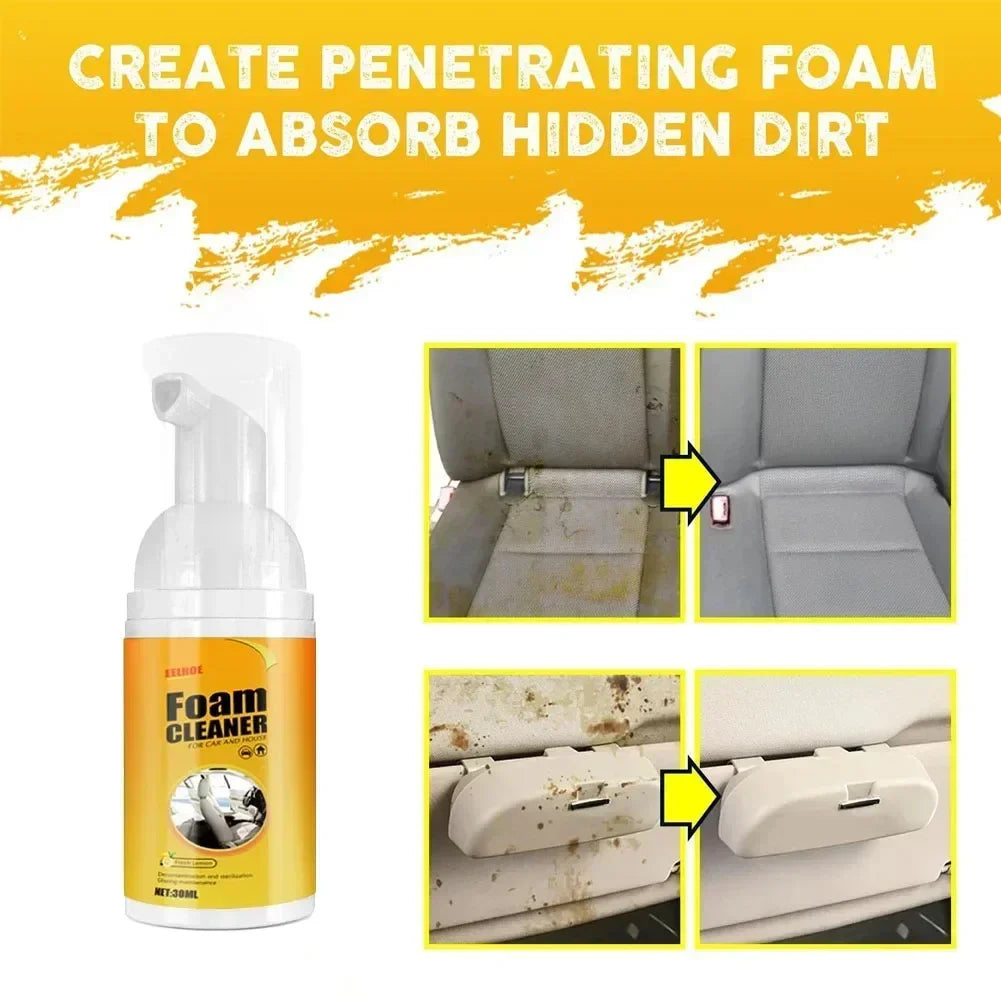 Multi-Purpose Foam Cleaner for Automotive and Home Use Powerful Stain Remover Foam Spray for Car Interior and Surface Cleaning