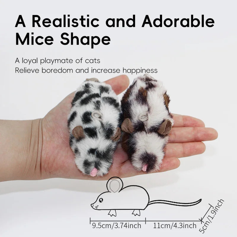 Electronic Sound Mouse Cat Toy 2 Pack Soft Plush Cat Mouse Toy Interactivce with Music Box