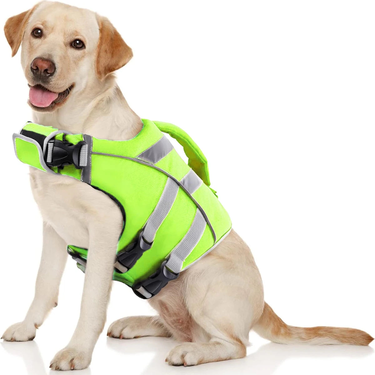 Ensure Your Dog's Water Adventures are Safe and Stylish: Premium Waterproof Dog Life Jacket with Reflective Stripes, Extra Stick