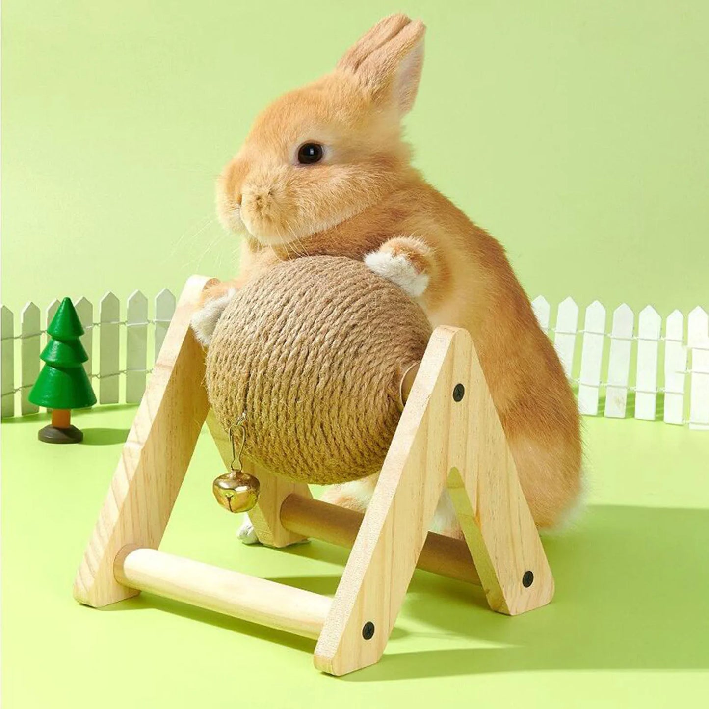 Rabbit Toys Grinding Claw Ball Sisal Hemp Wear and Bite Resistant Stable Anti Overturning Little Pet Puzzle Toy Rabbit