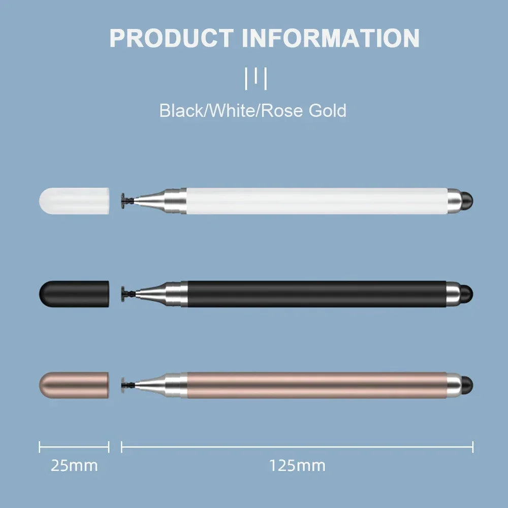 Lápiz capacitivo para tableta, lápiz táctil 2 en 1 para iPhone, iPad, tableta, teléfono Samsung y Android