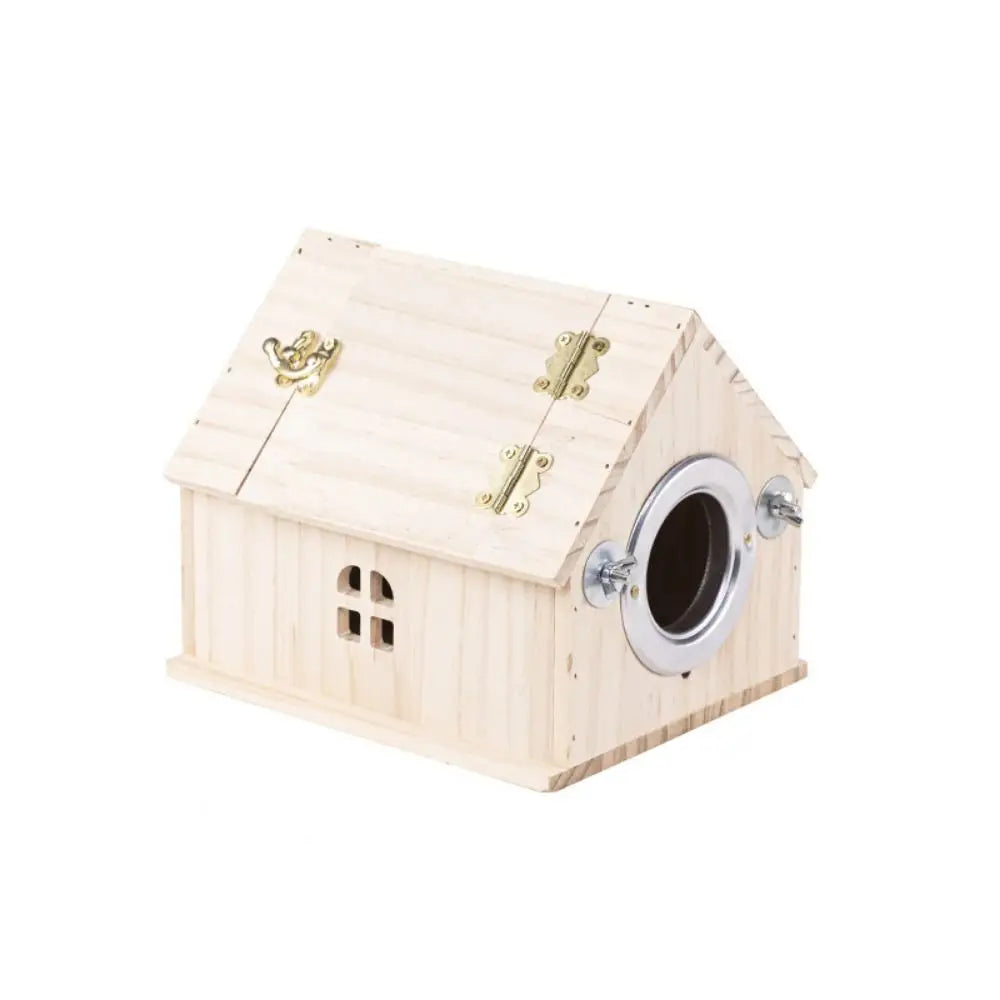 Large Space Wood Bird House Rainproof Hanging Bird Nesting Box Sun Protection Bird Nest for Parrots Parakeet Budgerigar