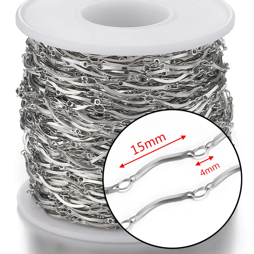 1Meter Gold Stainless Steel Chain Multi Styles for DIY Jewelry