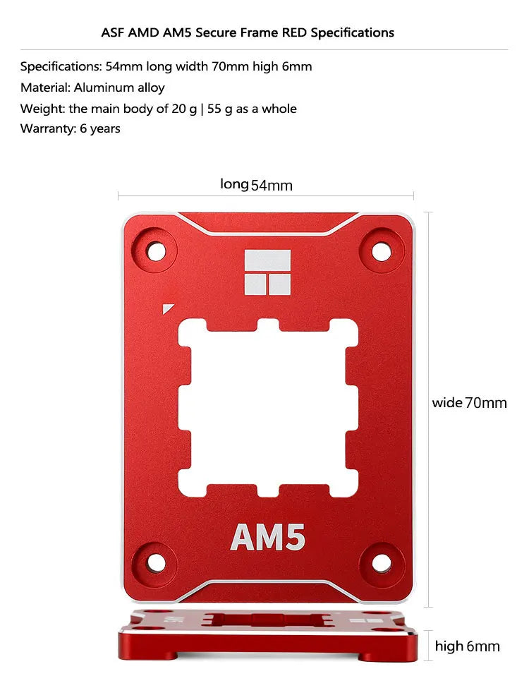 Corrección de flexión de CPU AMDAM5 BCF de Thermalright Instalación de CPU de plataforma AM5 de Deduades Smedo fija