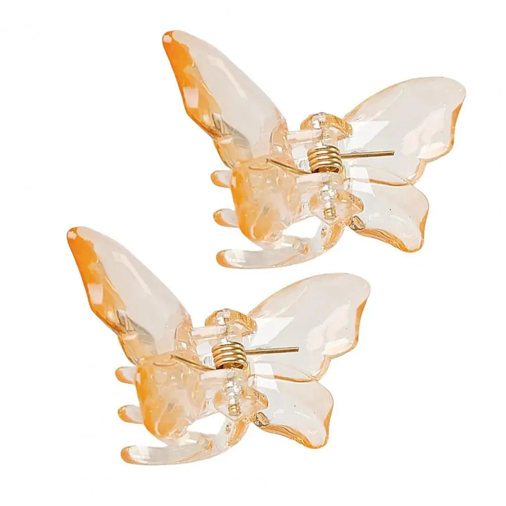 2Pcs Butterflies Hair Clip Girls Butterflies Shape Hair Pin Braided Mini Hairpin Clear Mini Braiding Clip Headwear Accessories