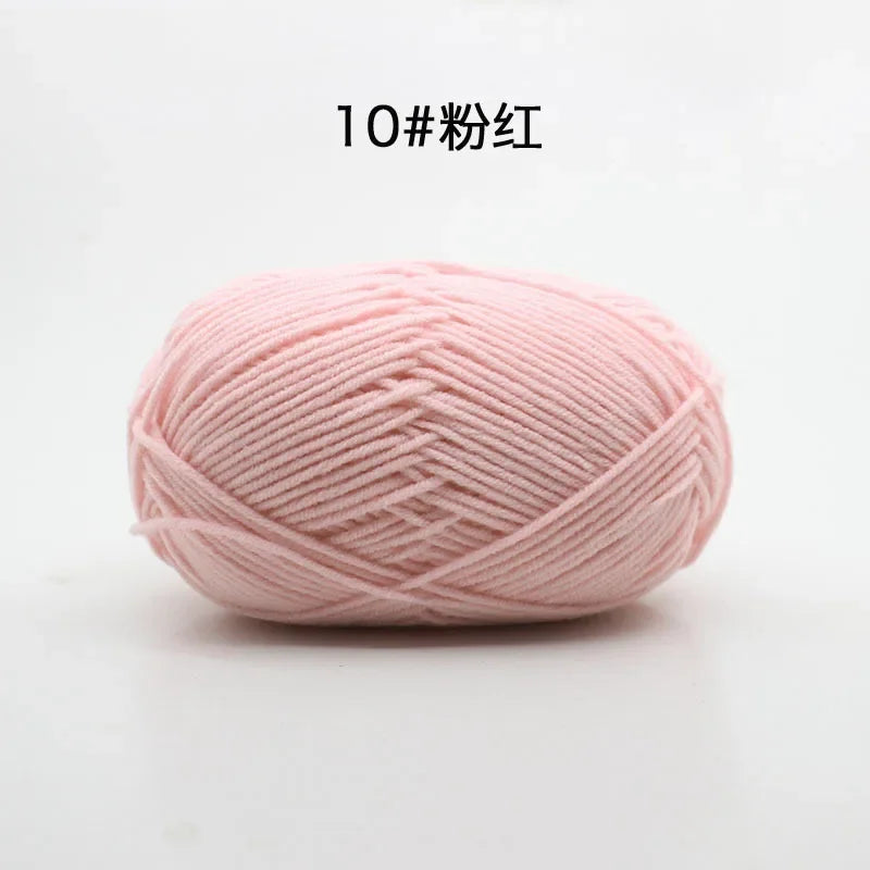 Likeecords 4-Strand Milk Cotton Yarn 60g Soft Baby Yarn for Knitting and Crochet