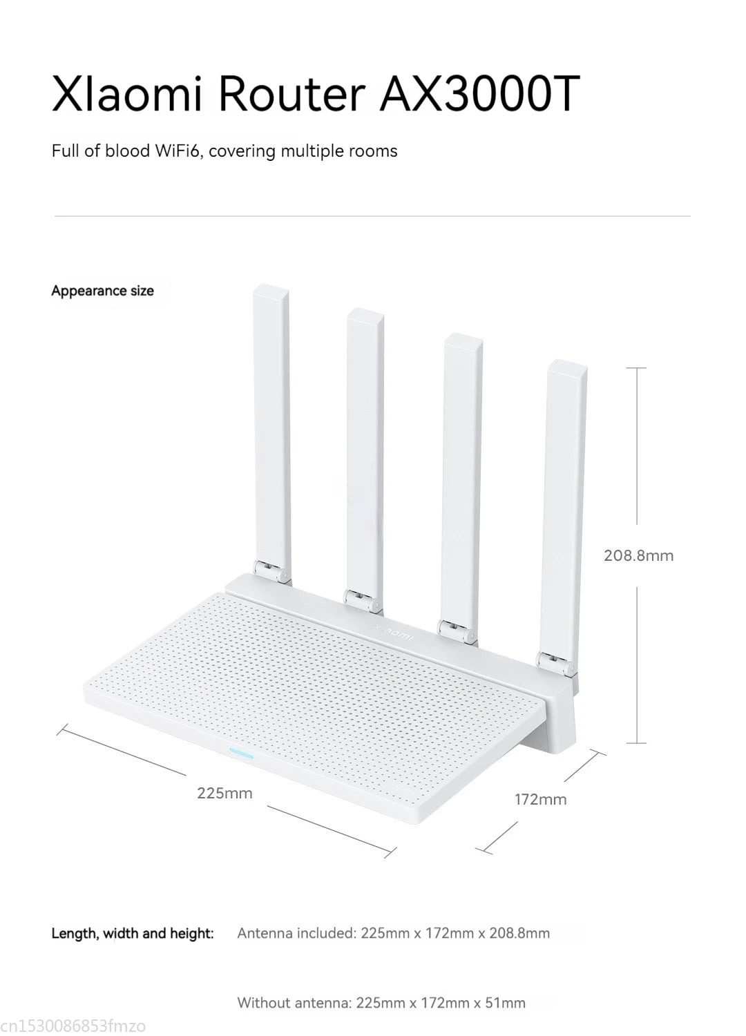 Router Xiaomi AX3000T 2.4G 5G Tecnología de malla WiFi 6 Penetración eficiente en la pared Protección en línea para niños Repetidor de enrutador WiFi