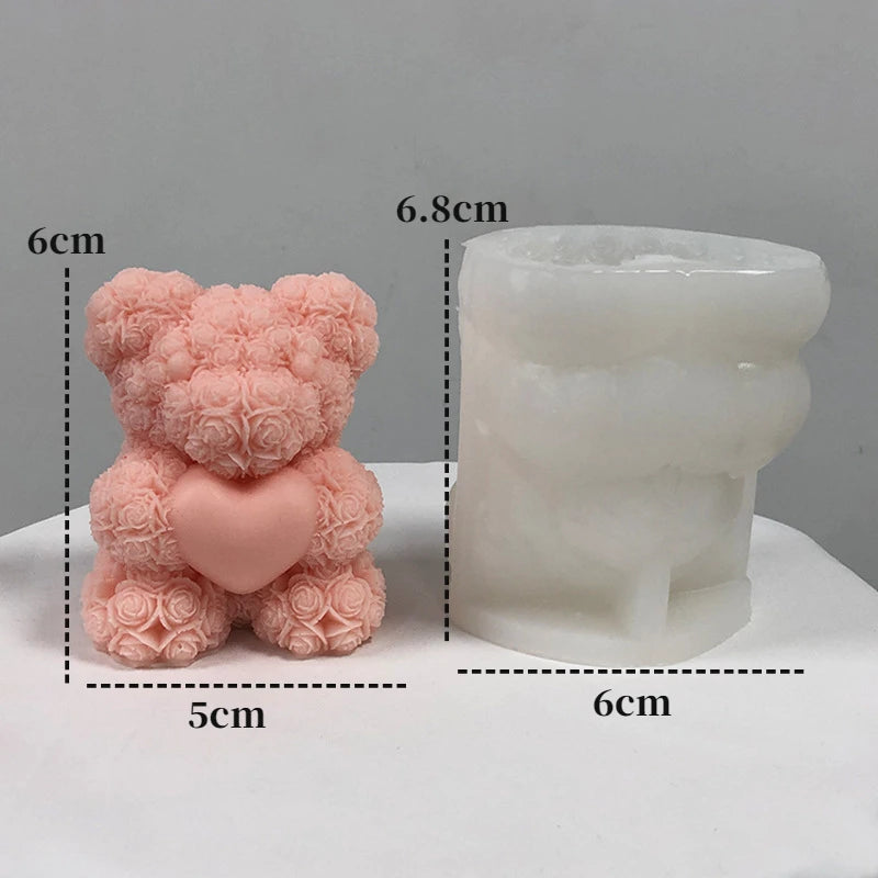 3D Bear Hug Love Silicone Candle Mold for DIY Home Decor Gift