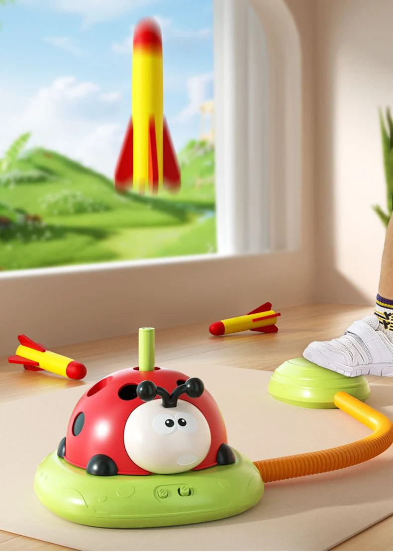 Rocket Launcher Ladybug Jump Game Machine for Kids - 3 Styles Outdoor Toy to Develop Grasping and Movement Skills