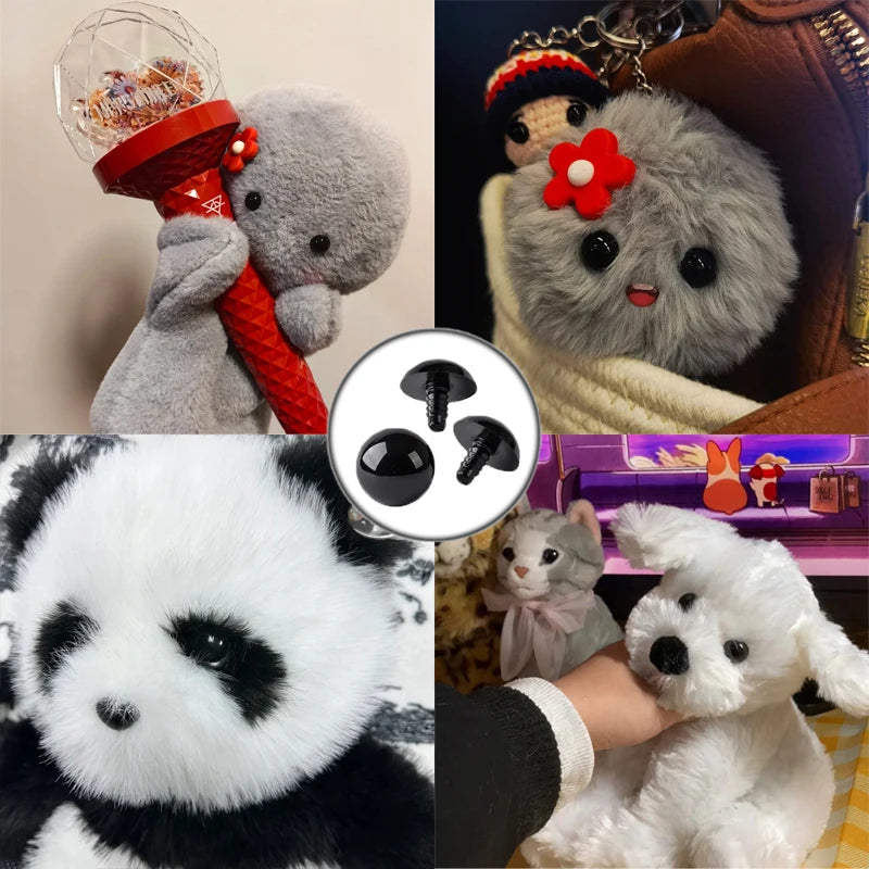 100pcs Plastic Safety Eyes 5-20mm for DIY Toys and Dolls