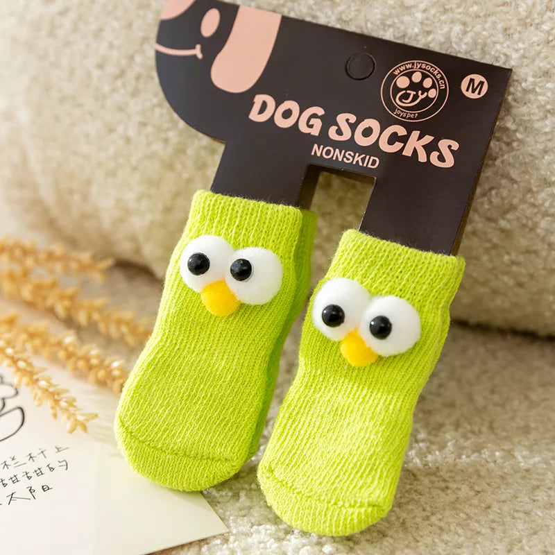 New Four Seasons Universal Socks for Dogs Cute Big Eyes Cute Pet Cartoon Knitted Cat Anti slip and Warm Dog Cotton Socks