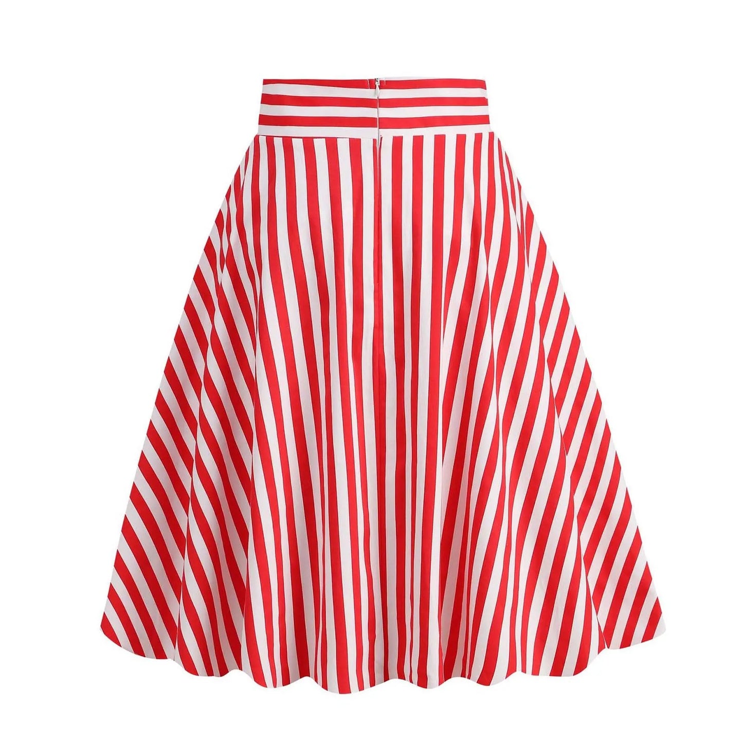 2025 Spring Summer Vintage Skirts Women Korean Fashion Striped Faldas Elegant Chic A-Line Swing Skirt Fashion Midi Skirts