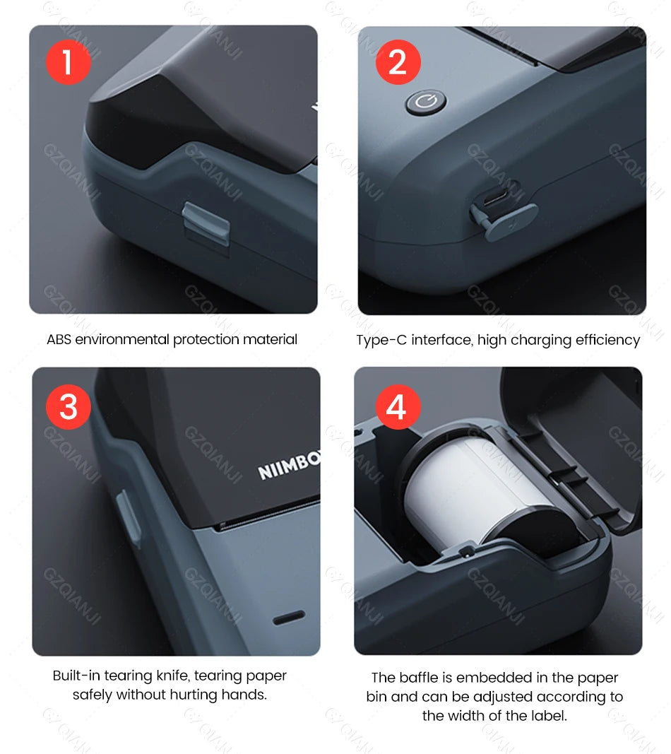 Niimbot B21 B1 Wireless Thermal Label Printer with Self-Adhesive Labels and 5 Roll Set for Efficient Organization