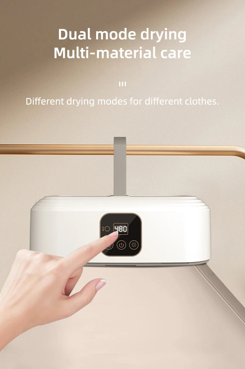 Multifunctional Electric Clothes Dryer Portable Compact Foldable Laundry Dryer Machine with Timer and Dryer Bag