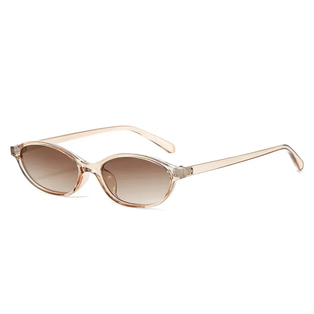 Sexy Small Oval Women's Sunglasses 2024 New Fashion Black Brown Sun Glasses Ladies Shades Trends Summer Unique Eyewear Men