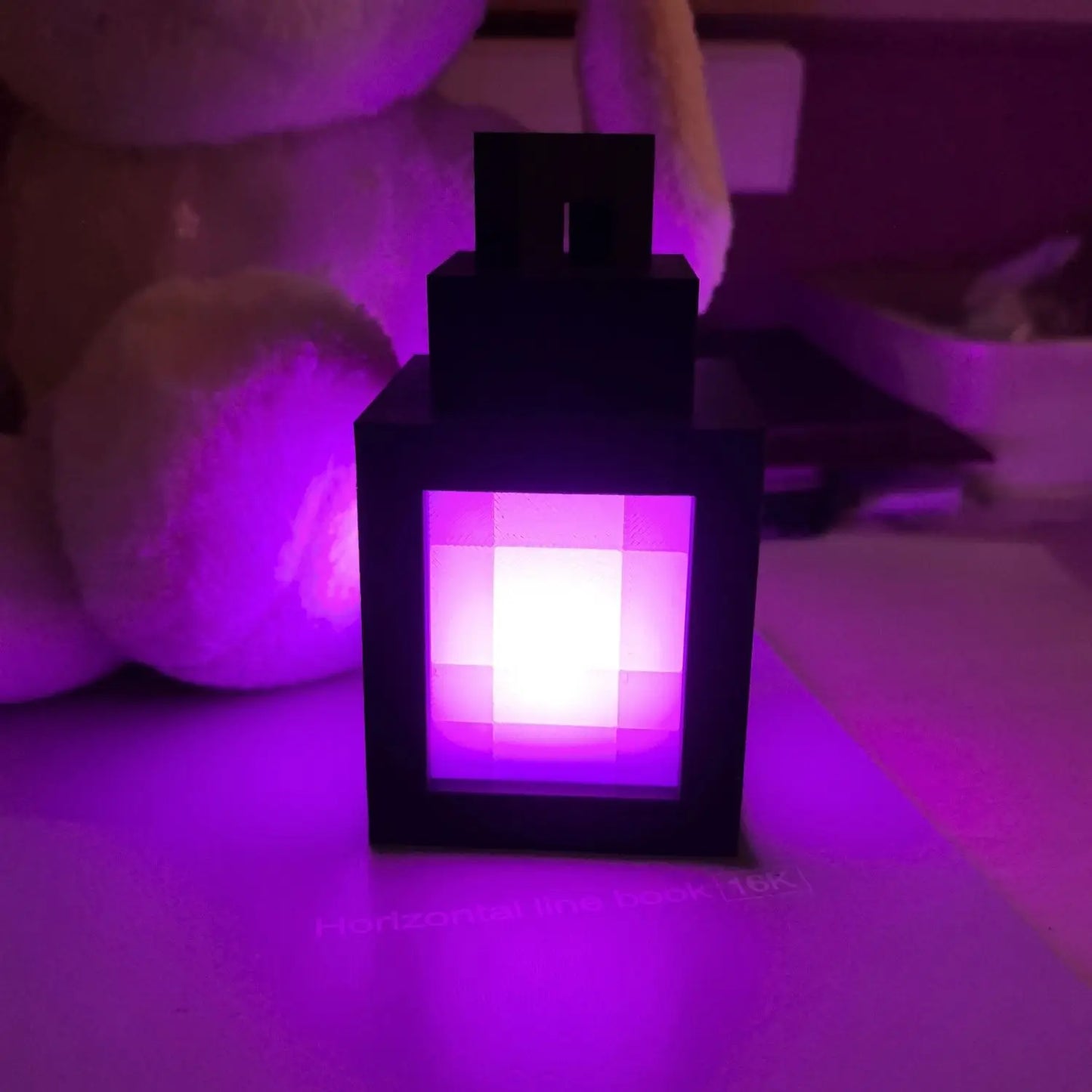 Luminous Lantern Nightlight Rechargeable Game Pixel Light Surrounding Children'S Bedroom Atmosphere Light Home Decor Ornament