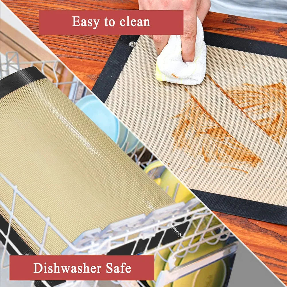 Buyyes Silicone Baking Mat Non Stick Heat Resistant Cookie Tray Leakproof Oven Liner for Easy Baking