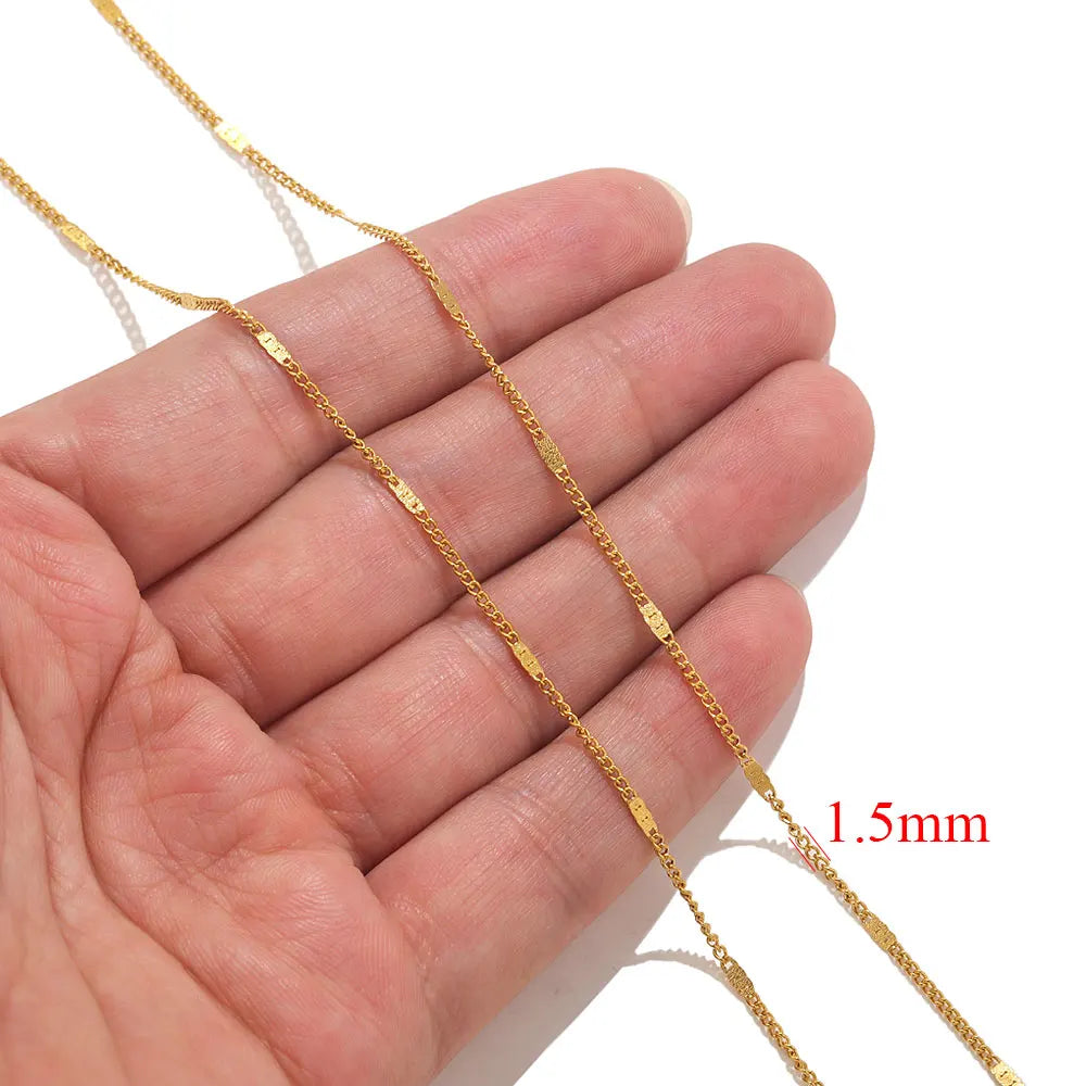 2 Meters Lips Beads Chain for Jewelry Making Gold Findings