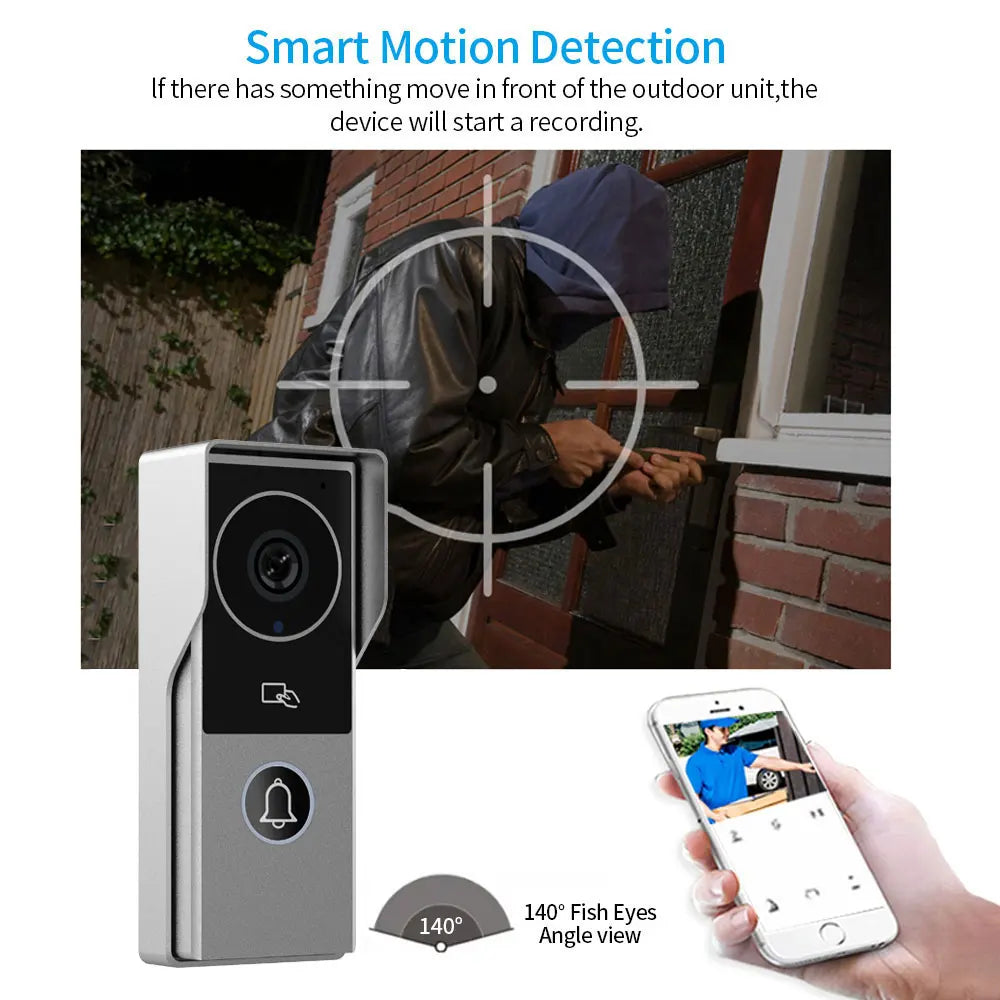 Wireless Wifi Video Doorbell 1080P 7/10 Color Touch Screen Smart APP Home Intercom Kit for RFID Card Access Control System