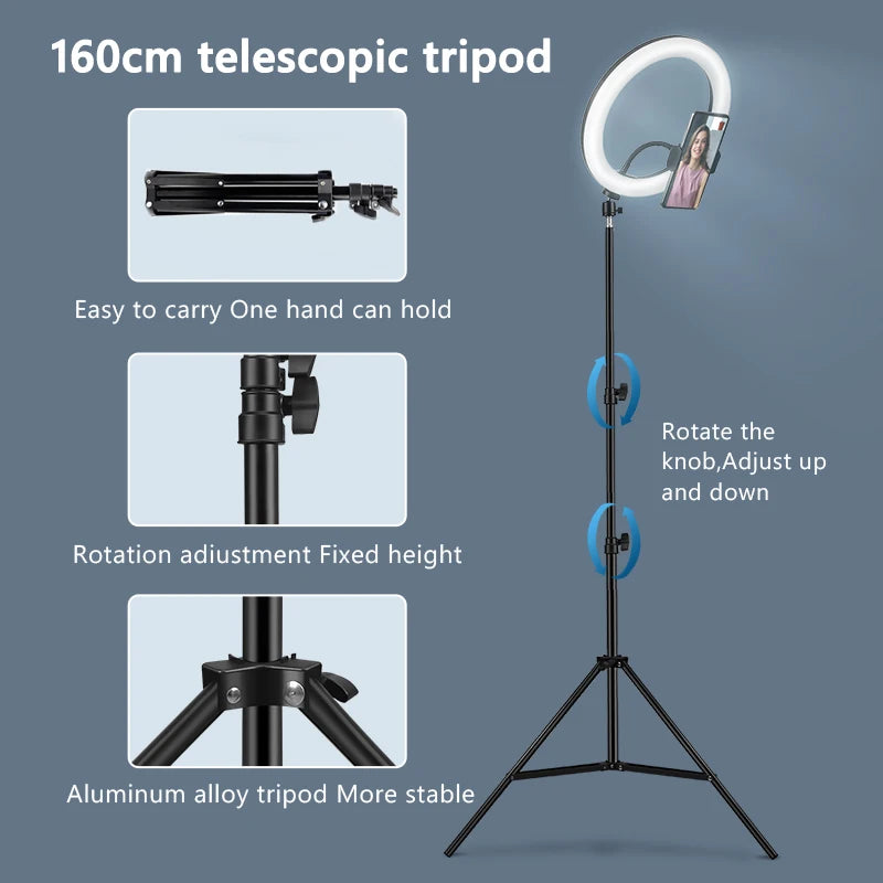 10inch Selfie Ring Light with Tripod for Video Recording