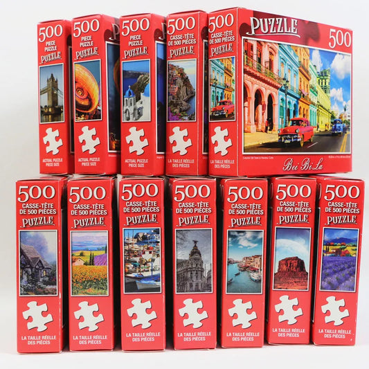 500 Pieces Jigsaw Puzzle Various Landscape Patterns Educational Toy for Kids Christmas Gift
