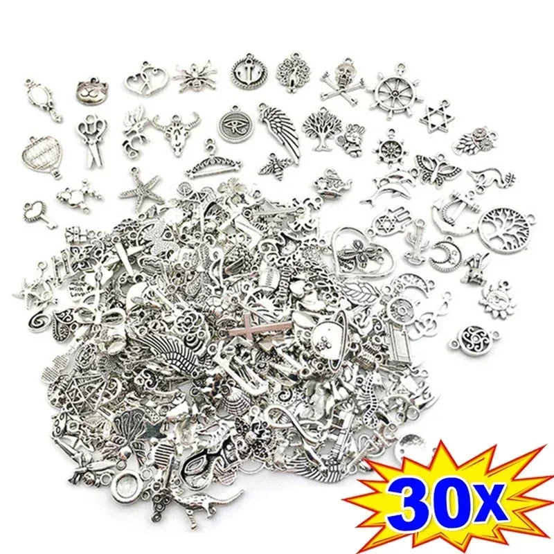 100Pcs Tibetan Silver Animal Charms Beads for Jewelry Making
