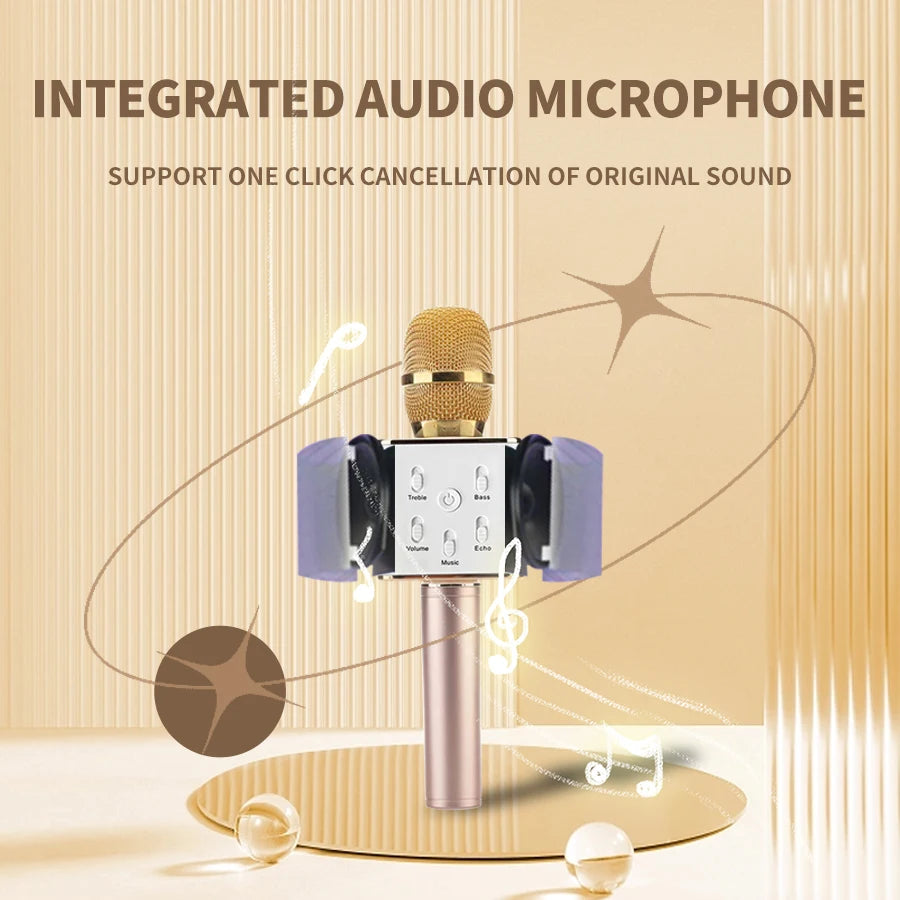 TANALAZ K20 Bluetooth Wireless Karaoke Microphone with LED Light Portable Singing Machine for Home Parties and Gifts