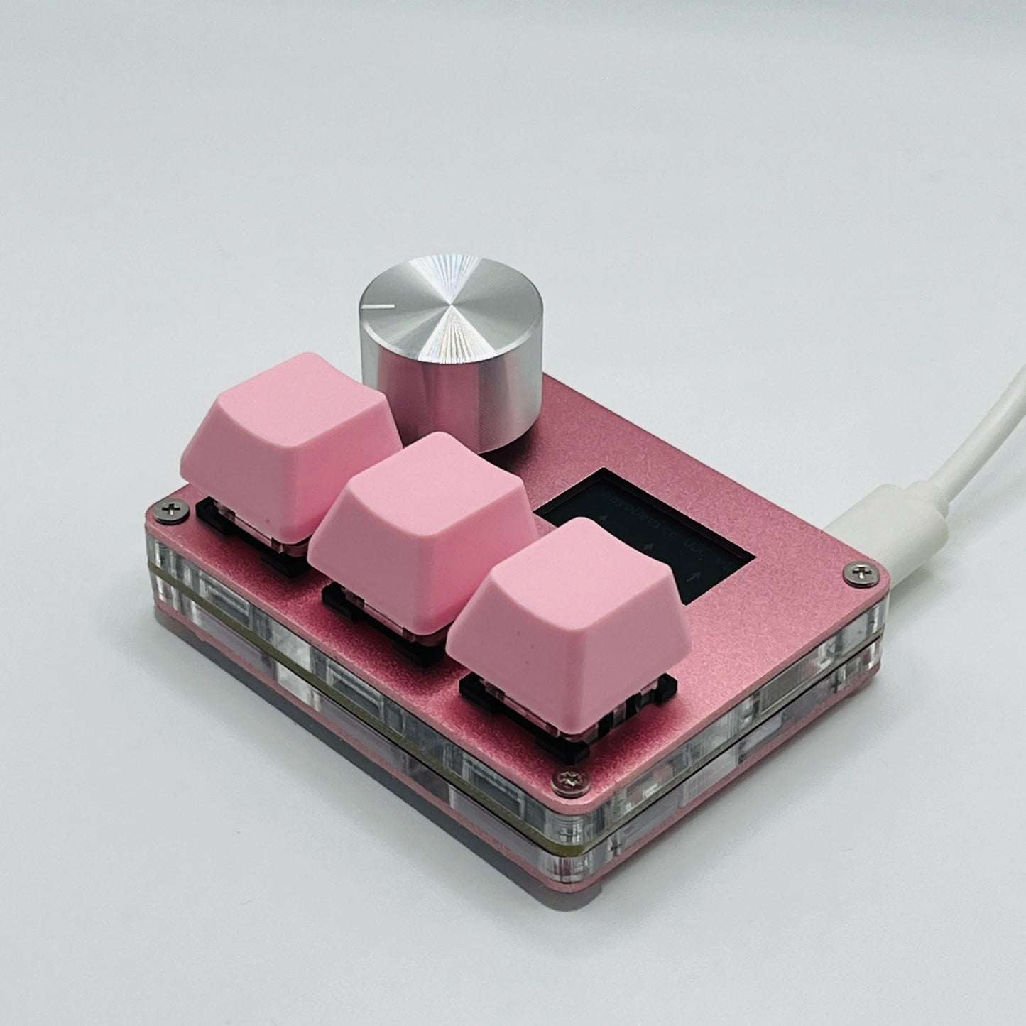 O3C SayoDevice OSU Rapid Trigger Magnetic Pink Switches Keyboard with Customizable Knob and Shortcut Features
