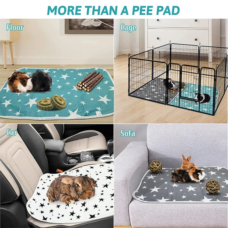 Pets Hamster Washable Absorbent Pee Pads for Rabbit Cage Guinea Pig Accessories Guinea Pig Cage Liners Small Bedding Mat 1Pc